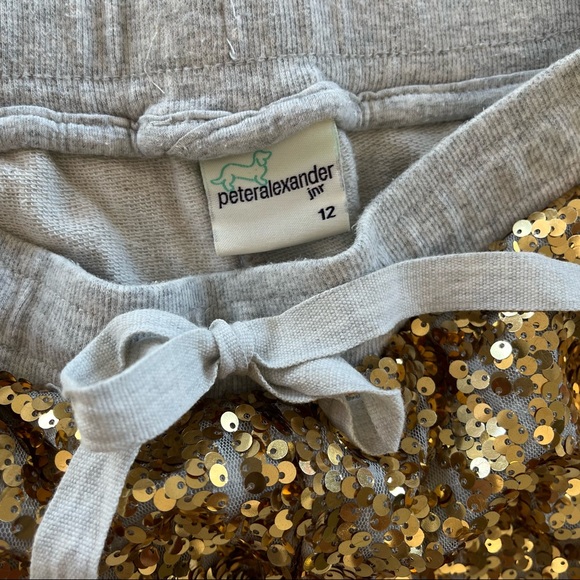 Peter Alexander girls gold sequin soft gray shorts. 12 - Picture 4 of 7